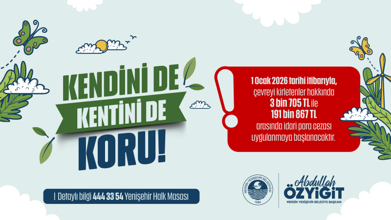 Yenişehir Belediyesinden temizlik hareketi: “Kendini de Kentini de Koru”