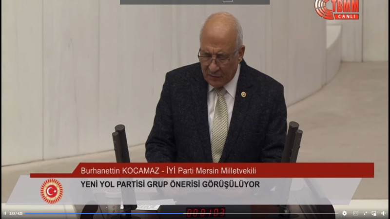 İYİ PARTİ MERSİN MİLLETVEKİLİ BURHANETTİN KOCAMAZ TBMM GENEL KURULUNDA GÜNDEME DAİR KONUŞTU 